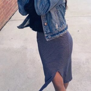 Papaya blue & white striped dress